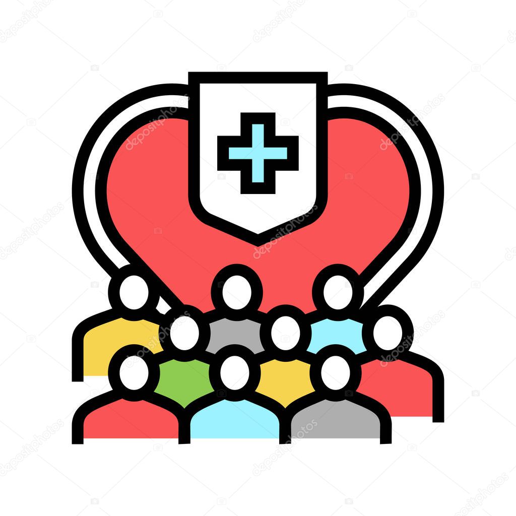 public health and safety color icon vector illustration