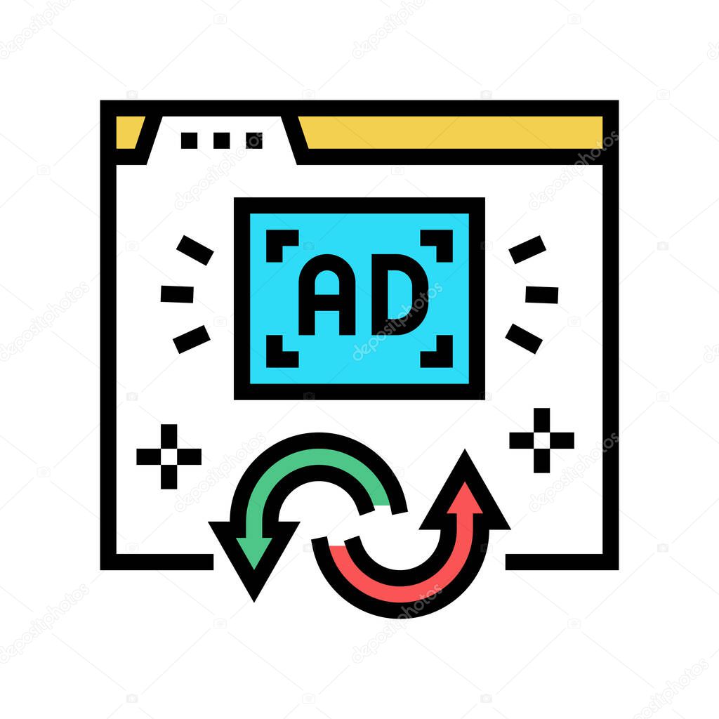 remarketing strategy color icon vector illustration