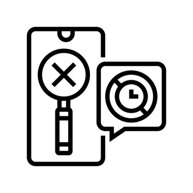 araştırma geçici çizgi ikonu vektör illüstrasyonu