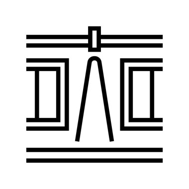 renkli kapalı ışıklandırma çizgisi ikon vektör çizimi