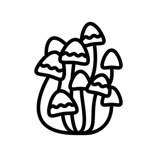 Funghi boho linea icona vettoriale illustrazione — Vettoriale Stock