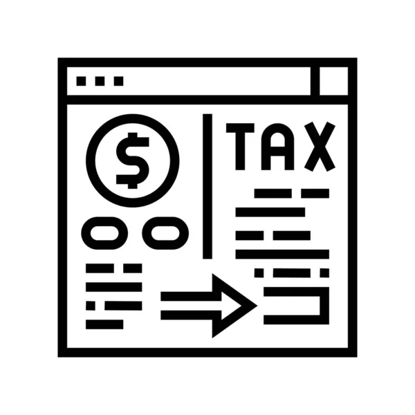 Płatność podatków i opłat wiersz ikona wektor ilustracji — Wektor stockowy