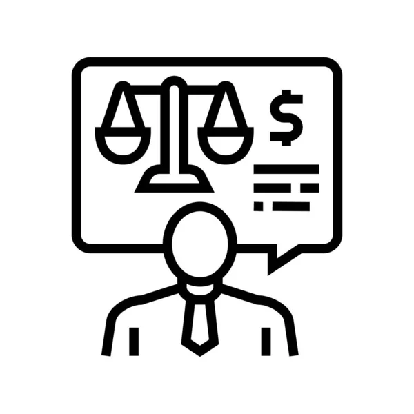 Asesorar a los clientes en la legislación de cambio de divisas línea icono vector ilustración — Vector de stock