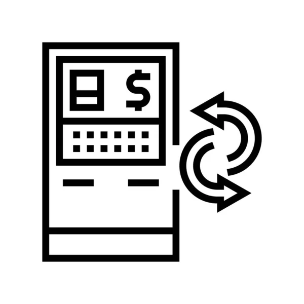 ATM servizi linea icona vettoriale illustrazione — Vettoriale Stock