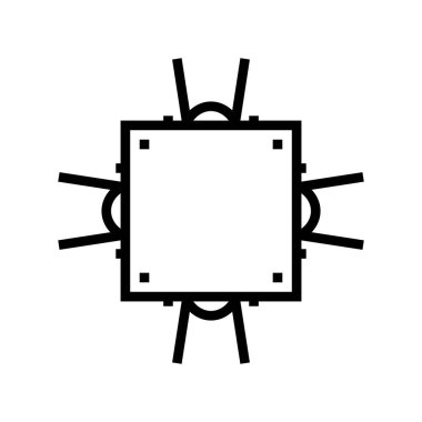 ışıklandırma ekipmanları çizgi ikon vektör illüstrasyonu