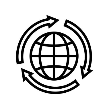 Çevre koruma çizgisi ikonu vektör illüstrasyonu