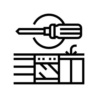 Mutfak çizgisi ikon vektör çizimi