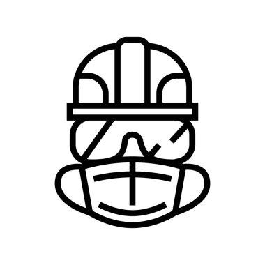 bireysel koruma çizgi ikon vektör illüstrasyonu anlamına gelir