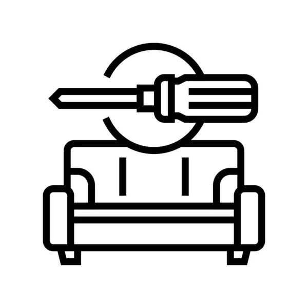 Möbel Reparatur Linie Symbol Vektor Illustration — Stockvektor