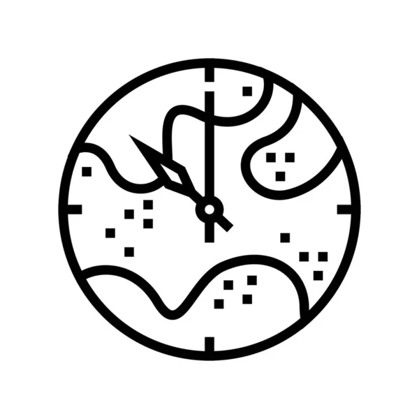 Reloj resina arte línea icono vector ilustración — Vector de stock