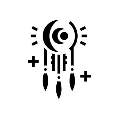 rüya yakalayıcı boho glyph ikon vektör illüstrasyonu