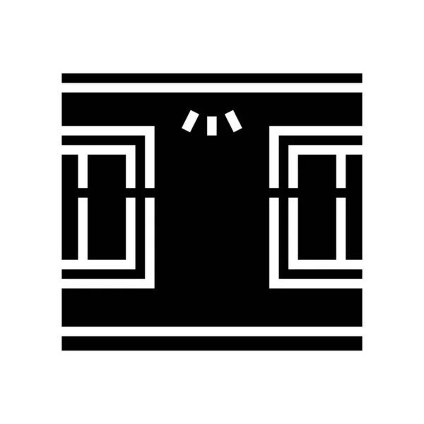 Illustration vectorielle d'icône de glyphe d'éclairage supérieur de fenêtres — Image vectorielle