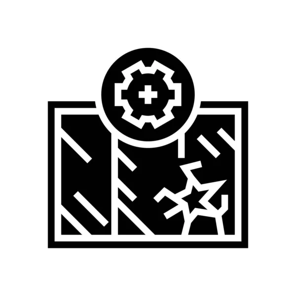 Finestra riparazione glyph icona vettoriale illustrazione — Vettoriale Stock