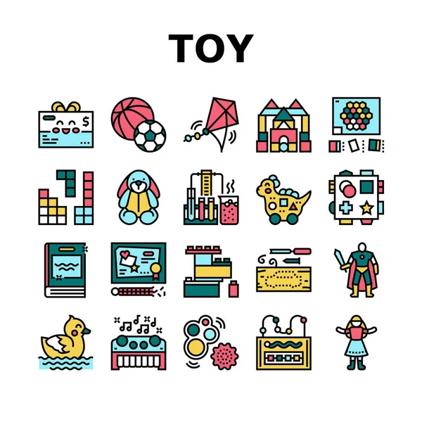 Magasin de jouets Vente Collection de produits Icônes Set vectoriel — Image vectorielle