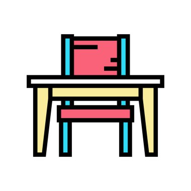 Anaokulu renk ikonu vektör illüstrasyonu öğrenimi