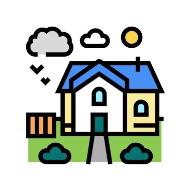 şehir alanı renk ikonu vektör illüstrasyonu