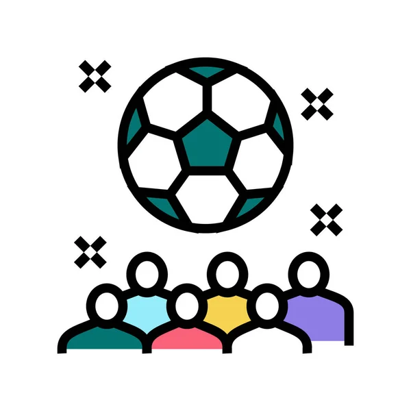 Soccer enfants fête couleur icône vectoriel illustration — Image vectorielle