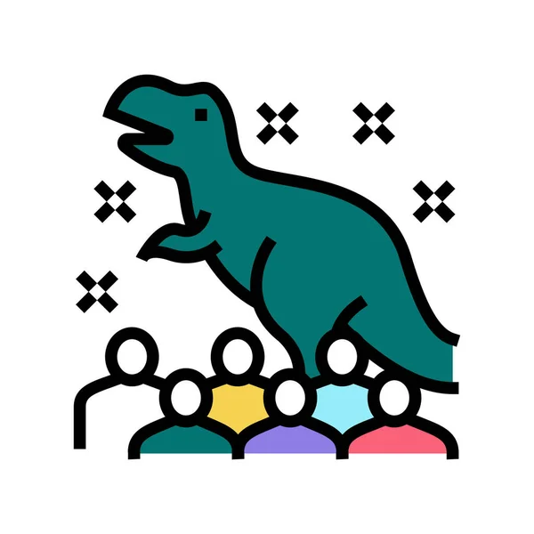Illustration vectorielle d'icône de couleur de fête de dinosaure enfants — Image vectorielle