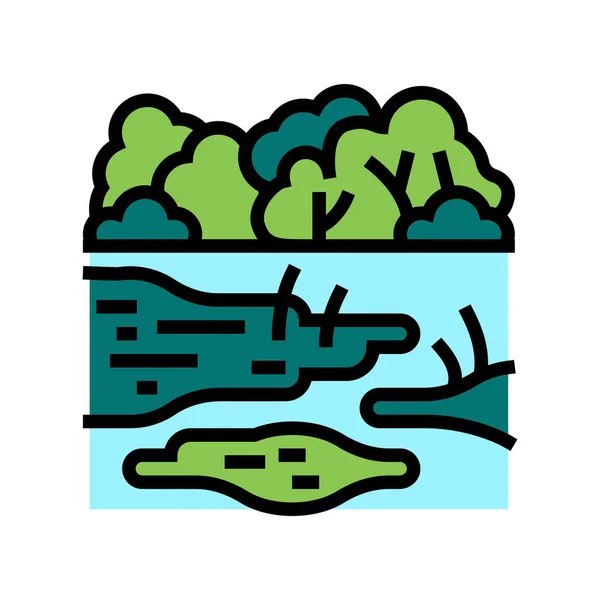 Esőerdők föld színe ikon vektor illusztráció — Stock Vector