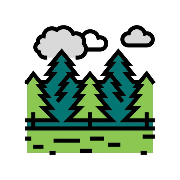 Forêts de conifères icône de couleur illustration vectorielle — Image vectorielle