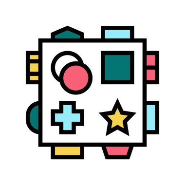 Erken öğrenme oyuncakları renk vektör illüstrasyonu