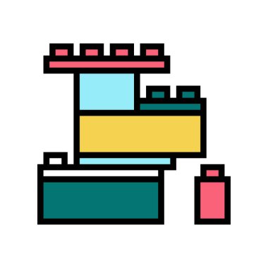 Yapı oyuncakları renk vektör illüstrasyonu