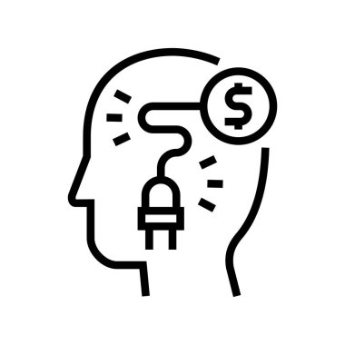 Enerji işadamı hattı ikon vektör illüstrasyonunu finanse et