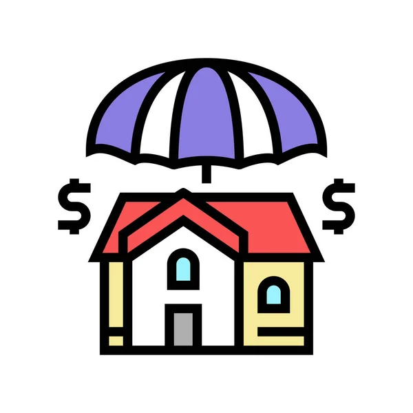 Casa seguro cor ícone vetor ilustração —  Vetores de Stock