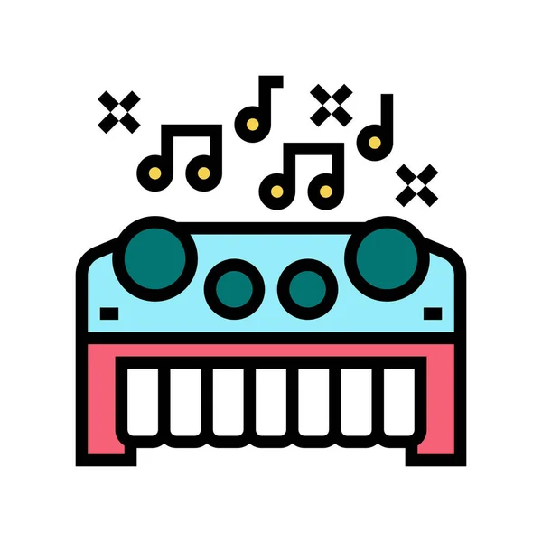 音楽玩具カラーアイコンベクトルイラスト — ストックベクタ