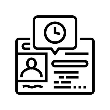 yenilenme sürücü belgesi kimlik çizgisi vektör illüstrasyonu