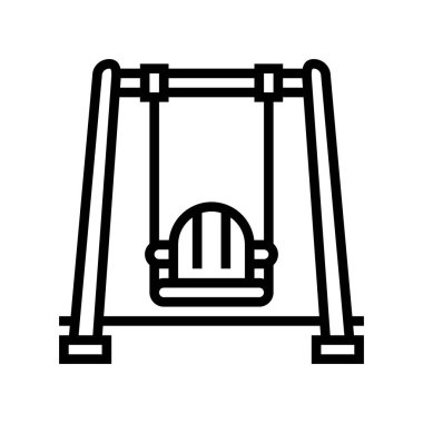 Salıncak Anaokulu çizgisi vektör çizimi