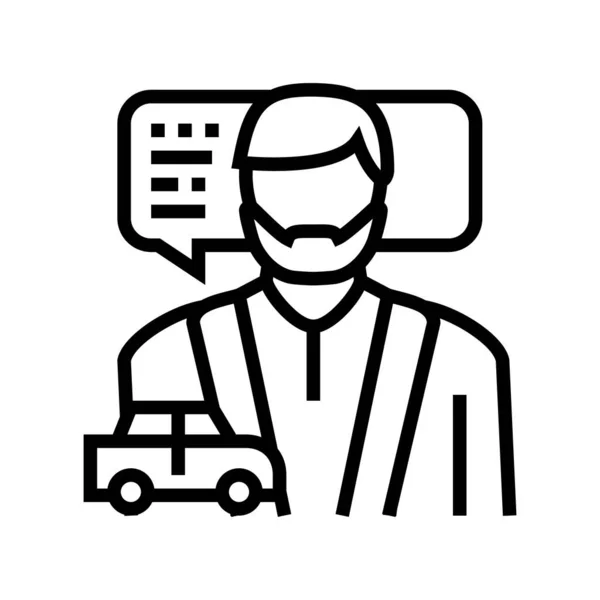 Mężczyzna jazdy szkoła instruktor linia ikona wektor ilustracja — Wektor stockowy