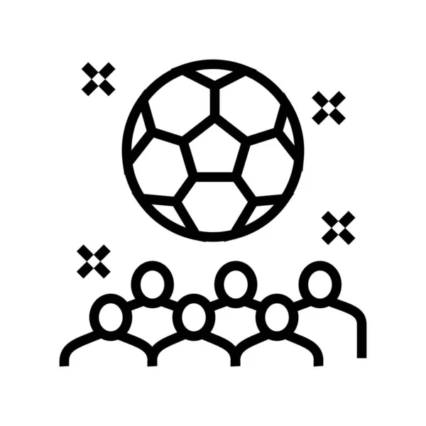 Ilustrasi ikon baris pemain sepak bola anak-anak - Stok Vektor
