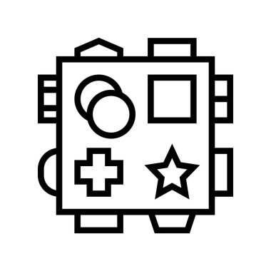 Erken öğrenme oyuncakları çizgi ikon vektör çizimi