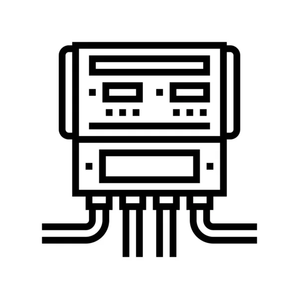 Illustration vectorielle d'icône de ligne de surveillance d'équipement de piscine — Image vectorielle