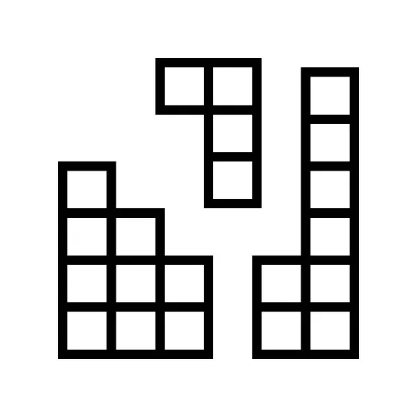 Puzzle jogo linha ícone vetor ilustração — Vetor de Stock