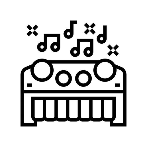 Juguetes musicales línea icono vector ilustración — Vector de stock