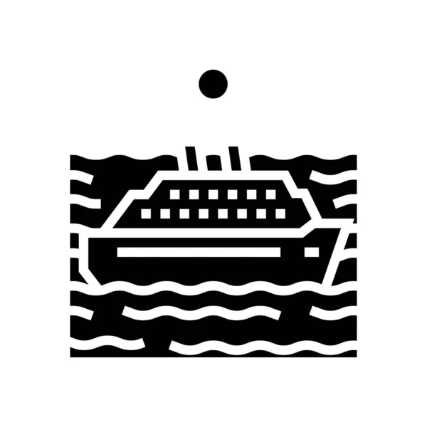 Open ocean glyph icon vector illustration — Stock Vector