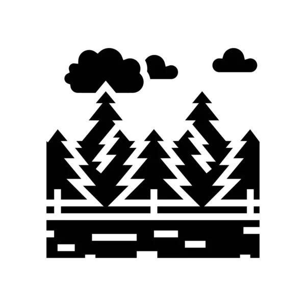 Forêts de conifères illustration vectorielle icône glyphe — Image vectorielle