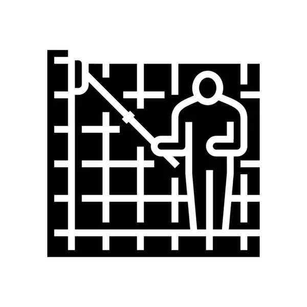Nettoyage des murs de la piscine illustration vectorielle icône glyphe — Image vectorielle