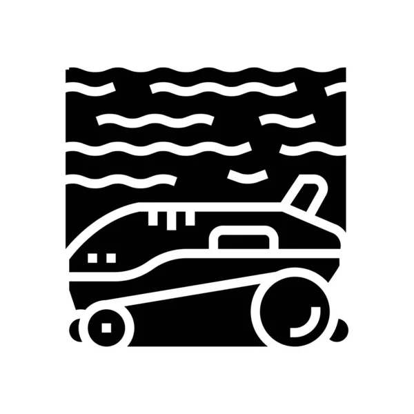Robot schoner zwembad glyph pictogram vector illustratie — Stockvector