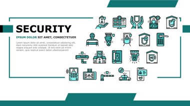 Ev Güvenlik Aygıtı İniş Başlığı Vektörü