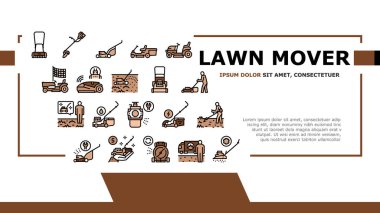 Çim biçme makinesi Ekipmanı İniş Başlığı Vektörü