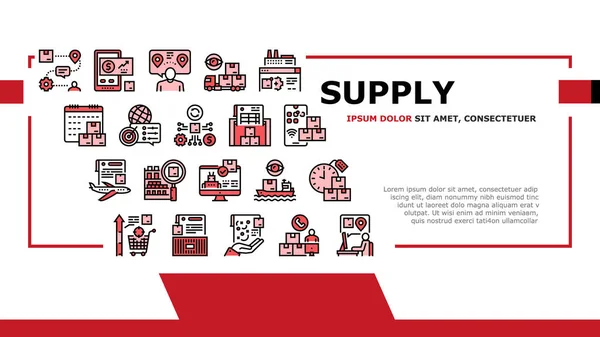 Supply Chain Management System Landing Header Vector — Stockvektor