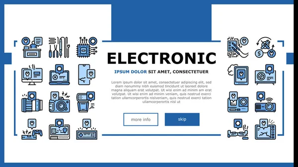 Elektroniczny wektor lądowania napraw — Wektor stockowy