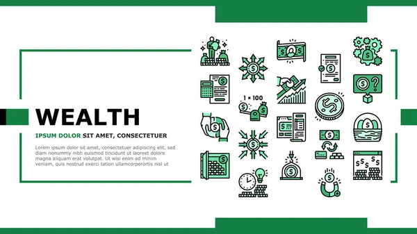 Wealth Finance Capital Landing Header Vector — Stockvektor