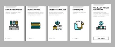 Tekstil Üretimi Pano Simgeleri Ayarlama Vektörü