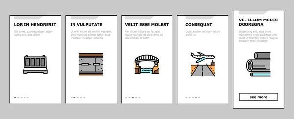 Concrete Production Onboarding Icons Set Vector — Vettoriale Stock