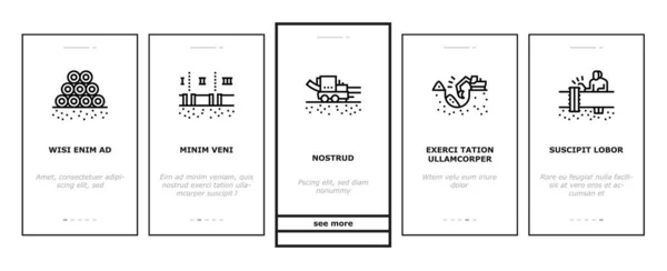 stock vector Pipeline Construction Onboarding Icons Set Vector