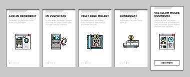 Para Servisi Bankası Bindirme Simgeleri Vektörünü Ayarladı